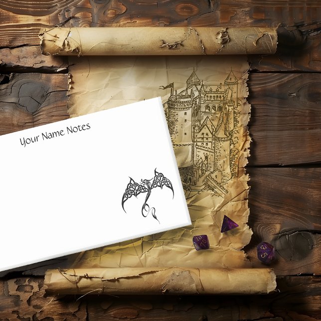 Bloco De Notas Dragão Preto Tribal Celular Branco (Criador carregado)