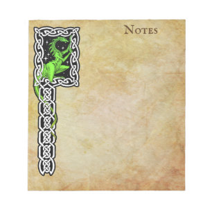 Bloco De Notas Dragão Verde com Borda Celular