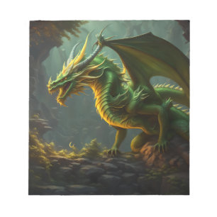 Bloco De Notas Dragão Verde e Amarelo