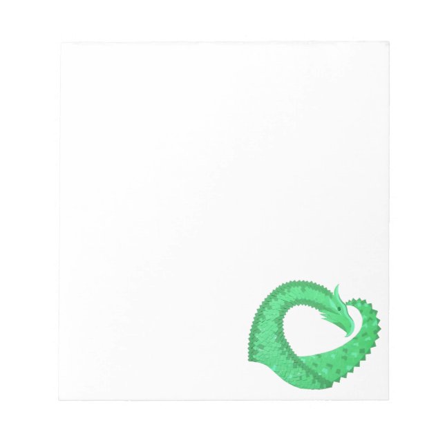 Bloco De Notas Dragão verde no branco (Frente)