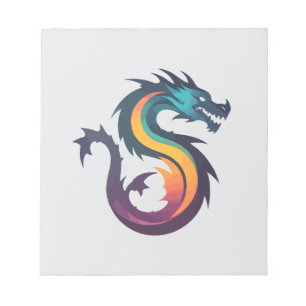 Bloco De Notas Dragon Vetor Art Animal Modern Urban City Graphic