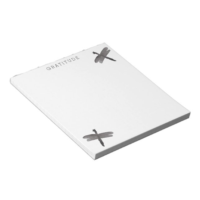 Bloco De Notas Dragonflies Gratidão Por Aquarela (Inclinado)