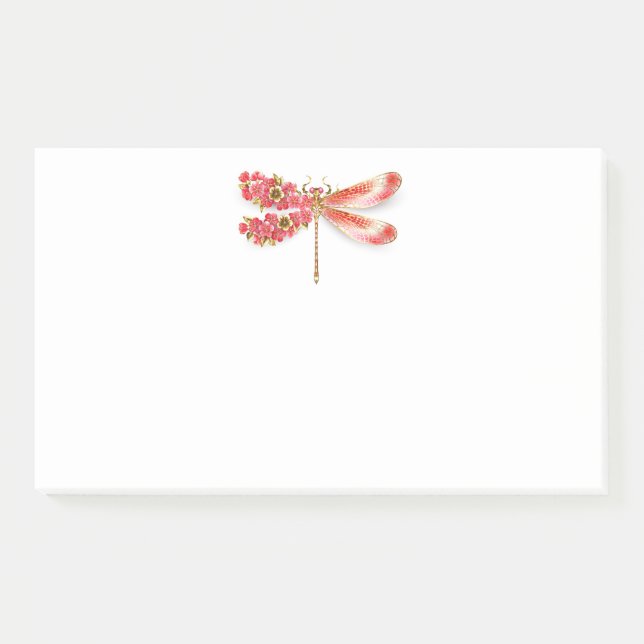 Bloco De Notas Dragonfly com joalheria sakura (Frente)