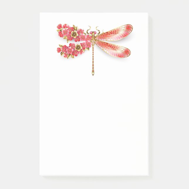 Bloco De Notas Dragonfly com joalheria sakura (Frente)