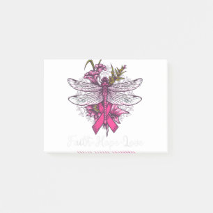 Bloco De Notas Dragonfly Faith Hope Love Breast Cancer Awareness