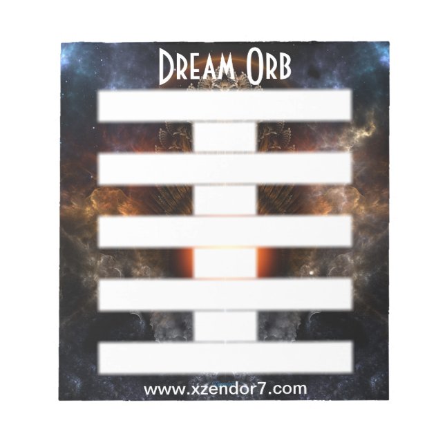 Bloco De Notas Dream Orb Fractal Art Notepad (Frente)