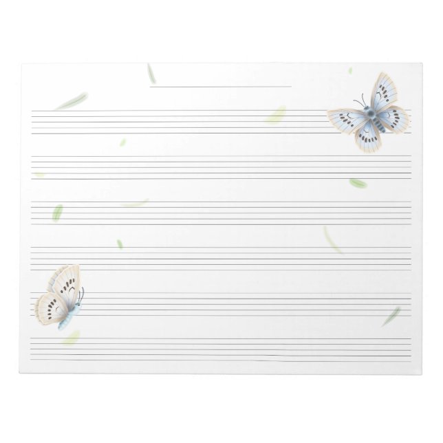 Bloco De Notas Dreamborboletas Música Manuscrito Papel Musical (Frente)