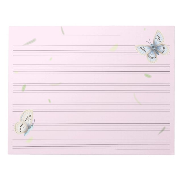Bloco De Notas Dreamborboletas Música Manuscrito Papel Musical (Frente)