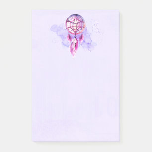 Bloco De Notas Dreamcatcher Rosa Em Placa De Aquarela Púrpura