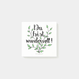 Bloco De Notas Du bist wundervoll Post-it Klebezettel