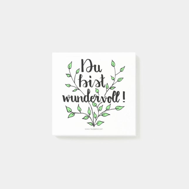 Bloco De Notas Du bist wundervoll Post-it Klebezettel (Frente)