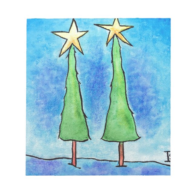 Bloco De Notas Duas Árvores de Natal Altas (Frente)
