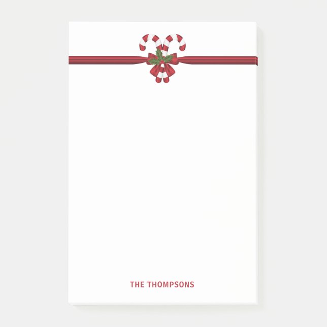 Bloco De Notas Duas Canas Festivas Vermelhas E Brancas Com Texto (Frente)