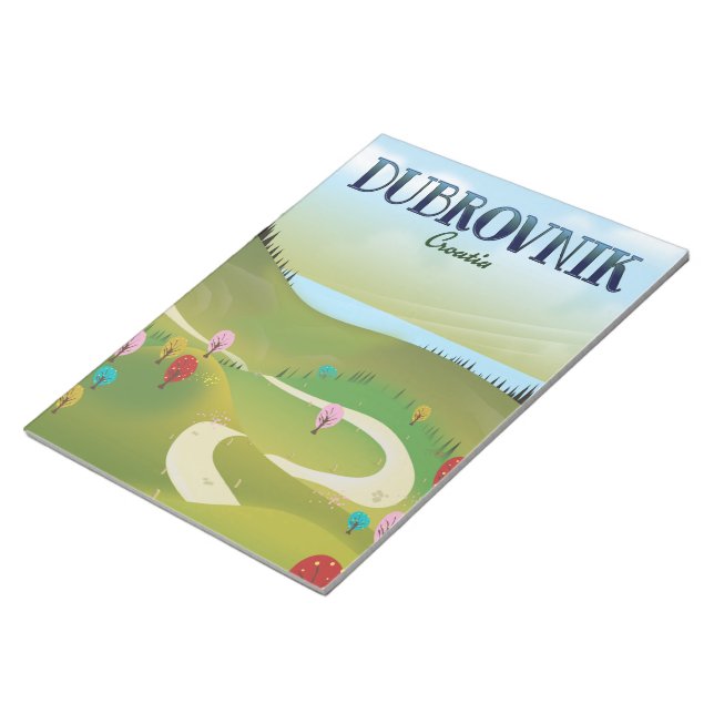 Bloco De Notas dubrovnik croatia paisagem poster. (Inclinado)