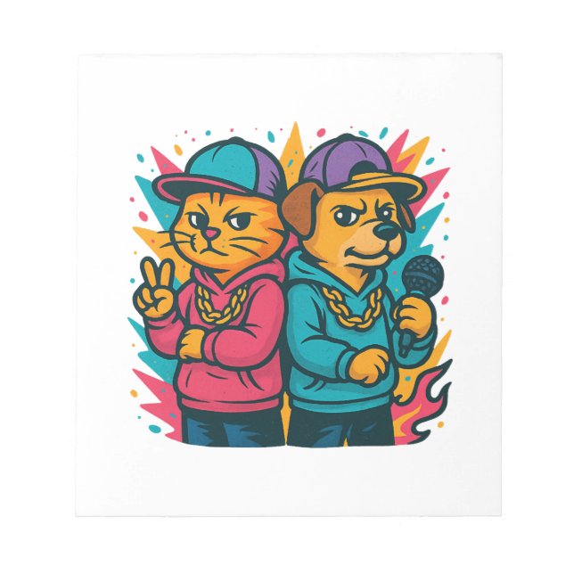Bloco De Notas Duo de Rap do Gato e do Cão Fixe (Frente)
