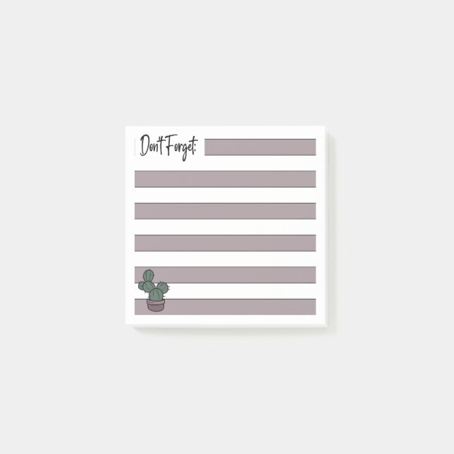 Bloco De Notas Dusty Pink | Lined | Potted Cactus - (Frente)