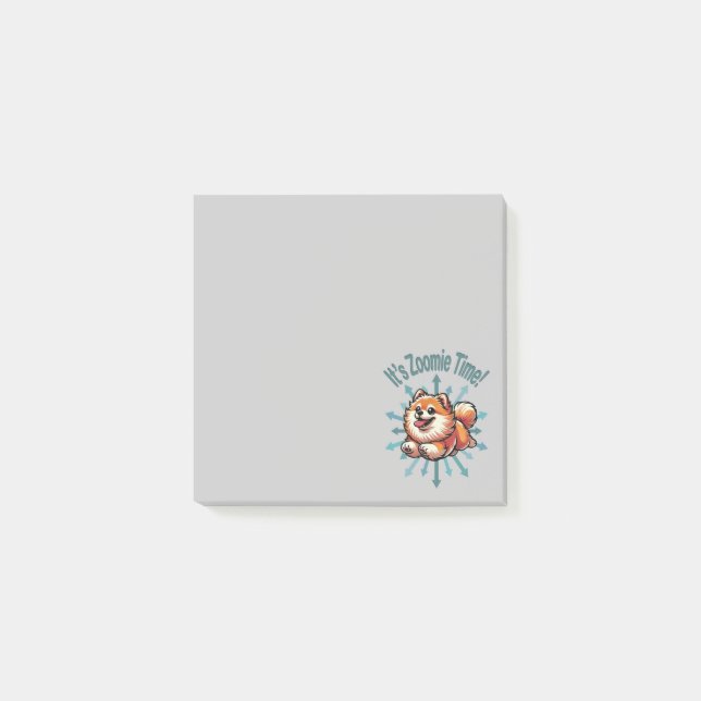 Bloco De Notas É hora do Zoomie Pomerânia (Frente)