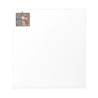 Bloco de notas E inicial iluminado