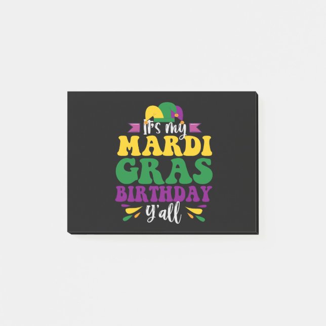 Bloco De Notas É o meu aniversário do Mardi Gras... (Frente)