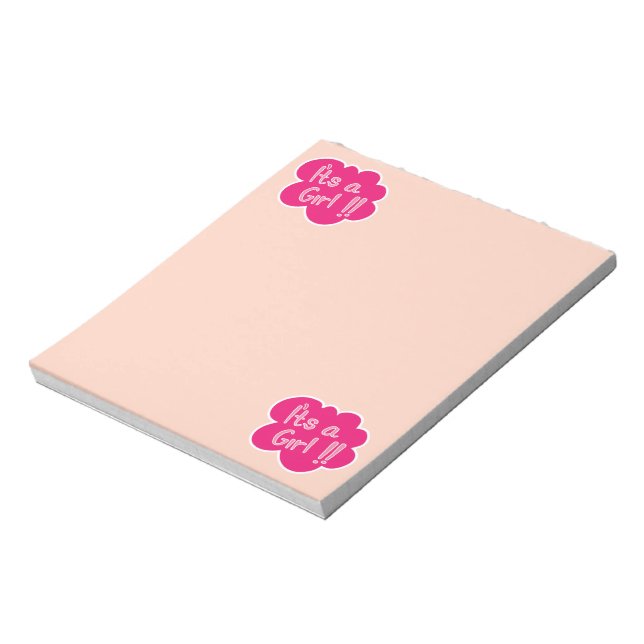 Bloco De Notas É um chá de fraldas rosa feminino (Invertido)
