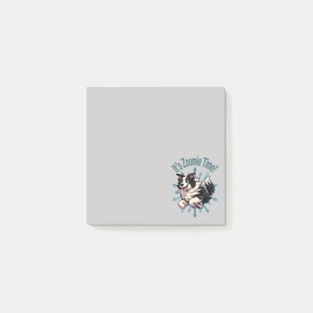 Bloco De Notas É Zoomie Time Border Collie (Frente)