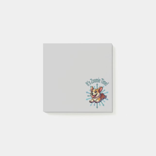Bloco De Notas É Zoomie Time Corgi (Frente)