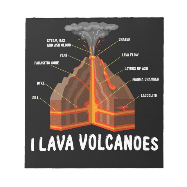 Bloco De Notas Earth Magma Lava Volcano Geology Gift (Frente)
