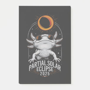 Bloco De Notas Eclipse Solar Parcial 2025 Anfíbio Axolotl