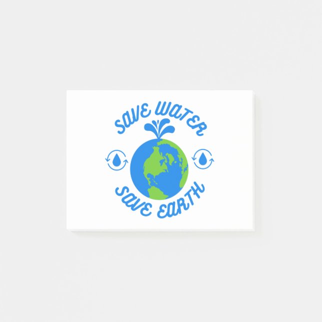 Bloco De Notas Economize Água Salve a Terra (Frente)