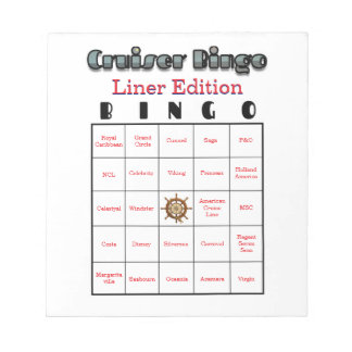 Bloco De Notas Edição Liner do Bingo de Cruzeiros