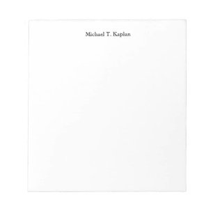 Bloco De Notas Edição simples de seu nome em branco simples