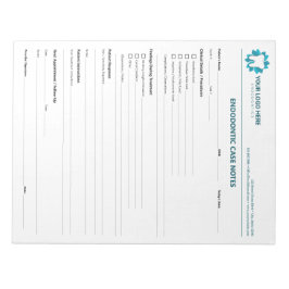 Bloco De Notas Editable Endodontic Treatment Progress Notepad