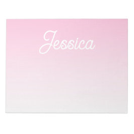 Bloco De Notas (Editable) Light Pink Color Ombre & Your Text