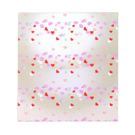 Bloco De Notas Efeito da Pérola Branca com Corações