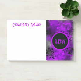 Bloco De Notas Efeito de respingo de tinta retrô roxo e preto