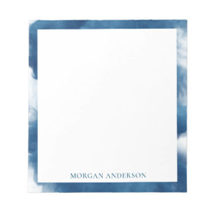 Bloco De Notas efeito fumígeno monograma da tendência azul