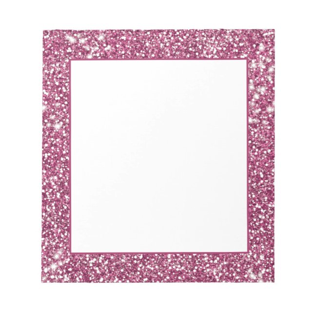 Bloco De Notas Efeito Gráfico de Textura de Brilho Rosa Falso (Frente)