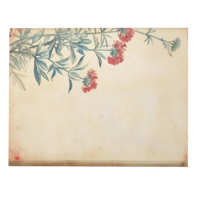 Bloco De Notas Eficácia da ilustração da flor de Yseta (Frente)