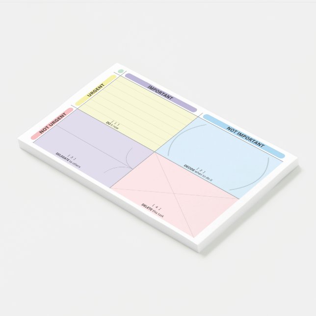 Bloco De Notas Eisenhower Matrix Post It (Inclinado)