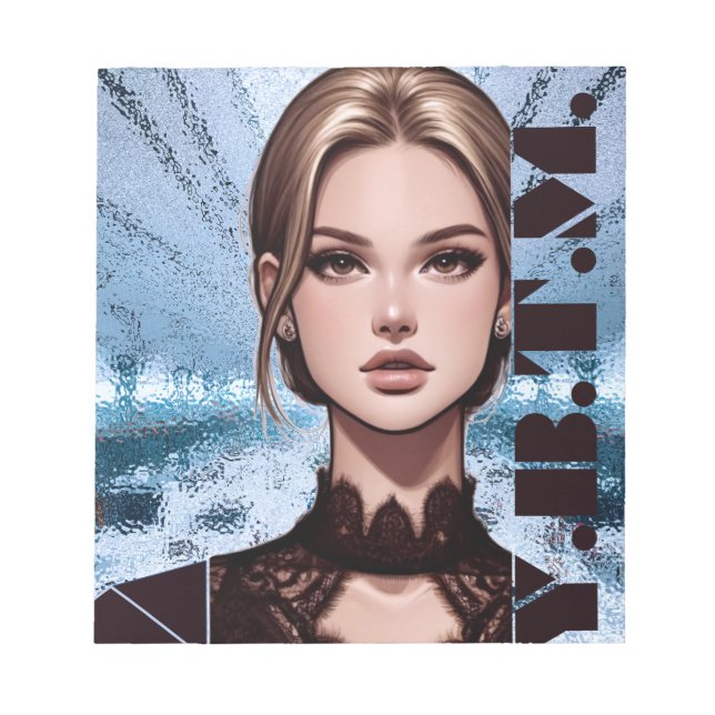 Bloco De Notas Ela. Design de Caráter Animado (Frente)