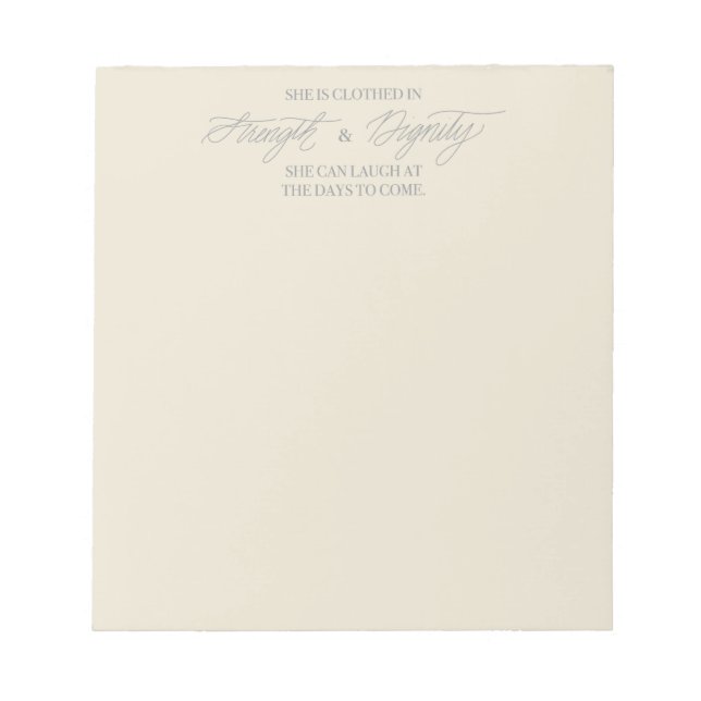 Bloco De Notas Ela Está Vestida Em Notepad De Força E Dignidade (Frente)