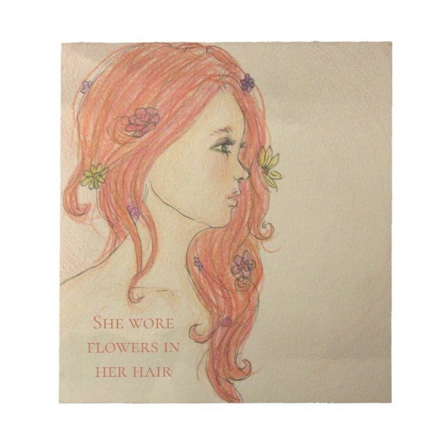 Bloco De Notas Ela Usava Flores no Cabelo (Frente)