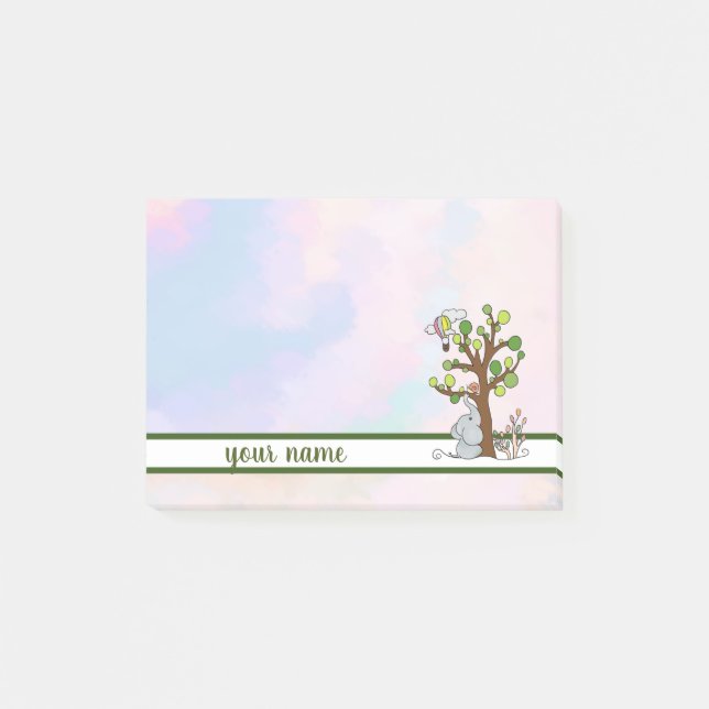 Bloco De Notas Elefant und baum Klebezettel (Frente)