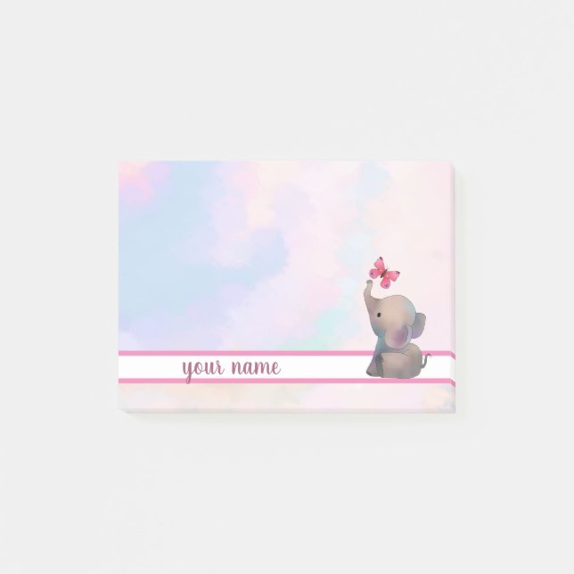 Bloco De Notas Elefant und Schmetterling Klebezettel (Frente)