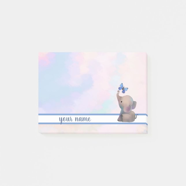 Bloco De Notas Elefant und Schmetterling Post-it Klebezettel (Frente)