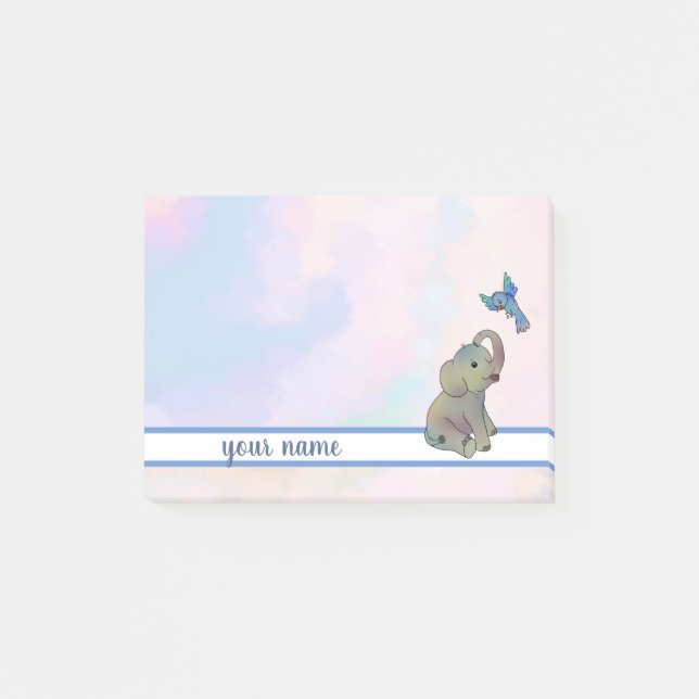 Bloco De Notas Elefant und Vogel Klebezettel (Frente)