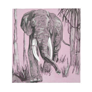 Bloco De Notas Elefante Atravessando A Savana-De-Pé-Rosa