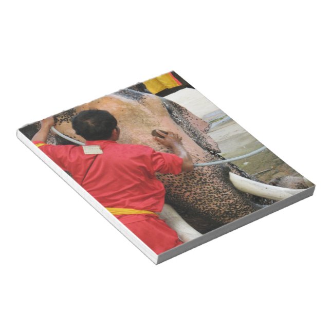 Bloco De Notas Elefante Bathtime... Ayutthaya, Tailândia (Inclinado)