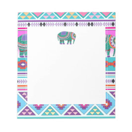 Bloco De Notas Elefante com padrão asteca