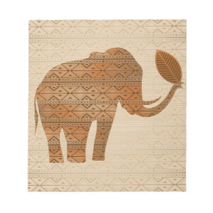 Bloco De Notas Elefante - Design de Arte Tribal